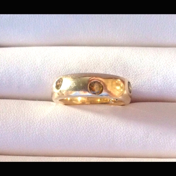 1.2CT Yellow Canary Diamond Etoile Anniversary Wedding Ring 14K - Picture 1 of 6